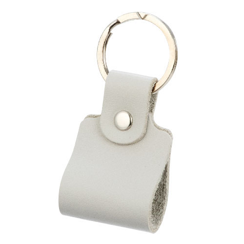 本革スクエアキーリング(グレージュ)